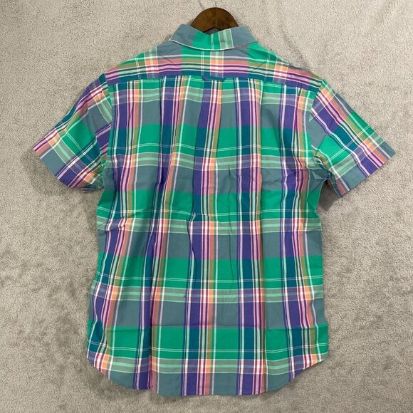 NWOT Lands' End Men's L Tailored Fit Short Sleeve Plaid Button-Down Multi - Picture 3 of 9